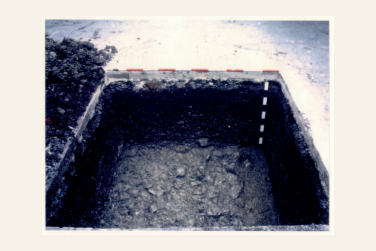 Previously excavated test pit