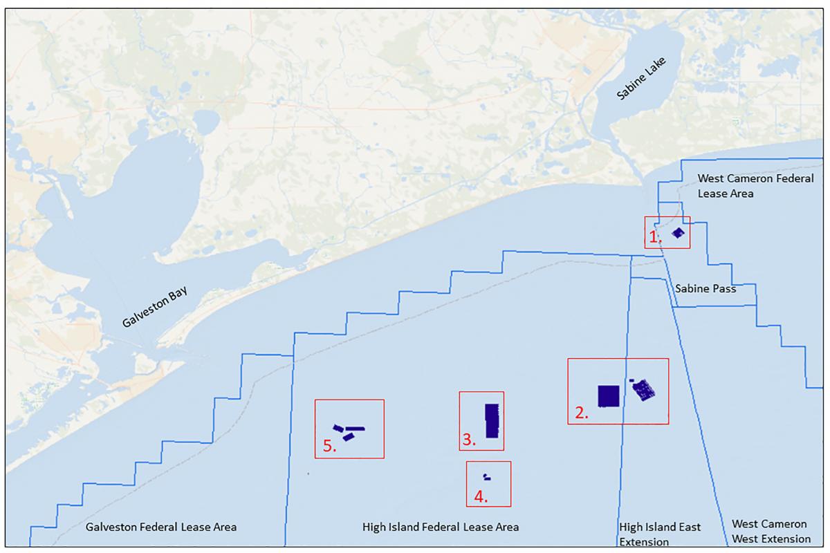 Survey Areas for Palaeolandscapes of the Gulf of Mexico