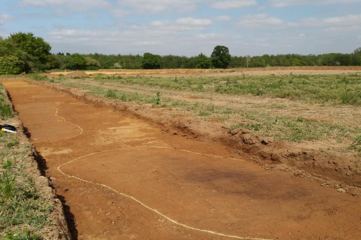 Freshly stripped causewayed enclosure ditch