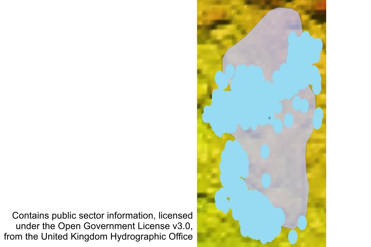 Bathymetry showing area searched