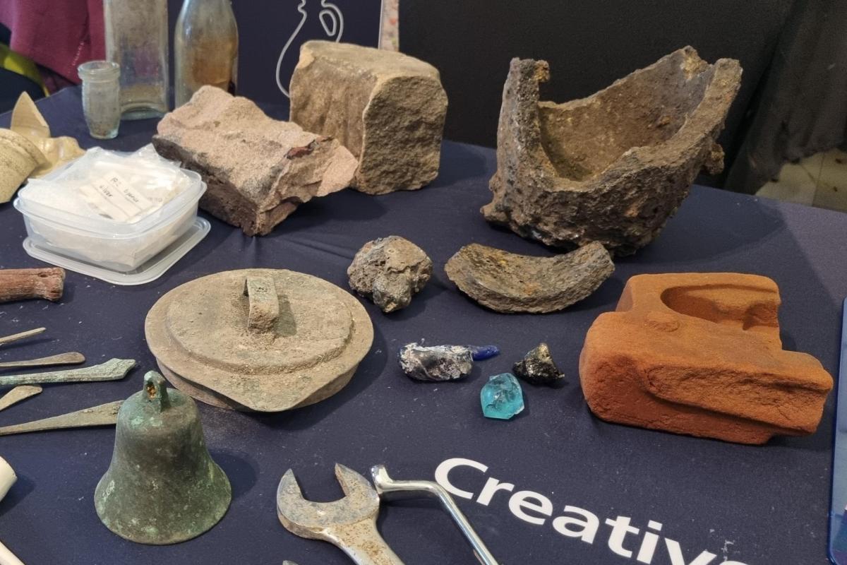 Industrial era artefacts at Wessex Archaeology stand at Sheffield Heritage Fair 2022