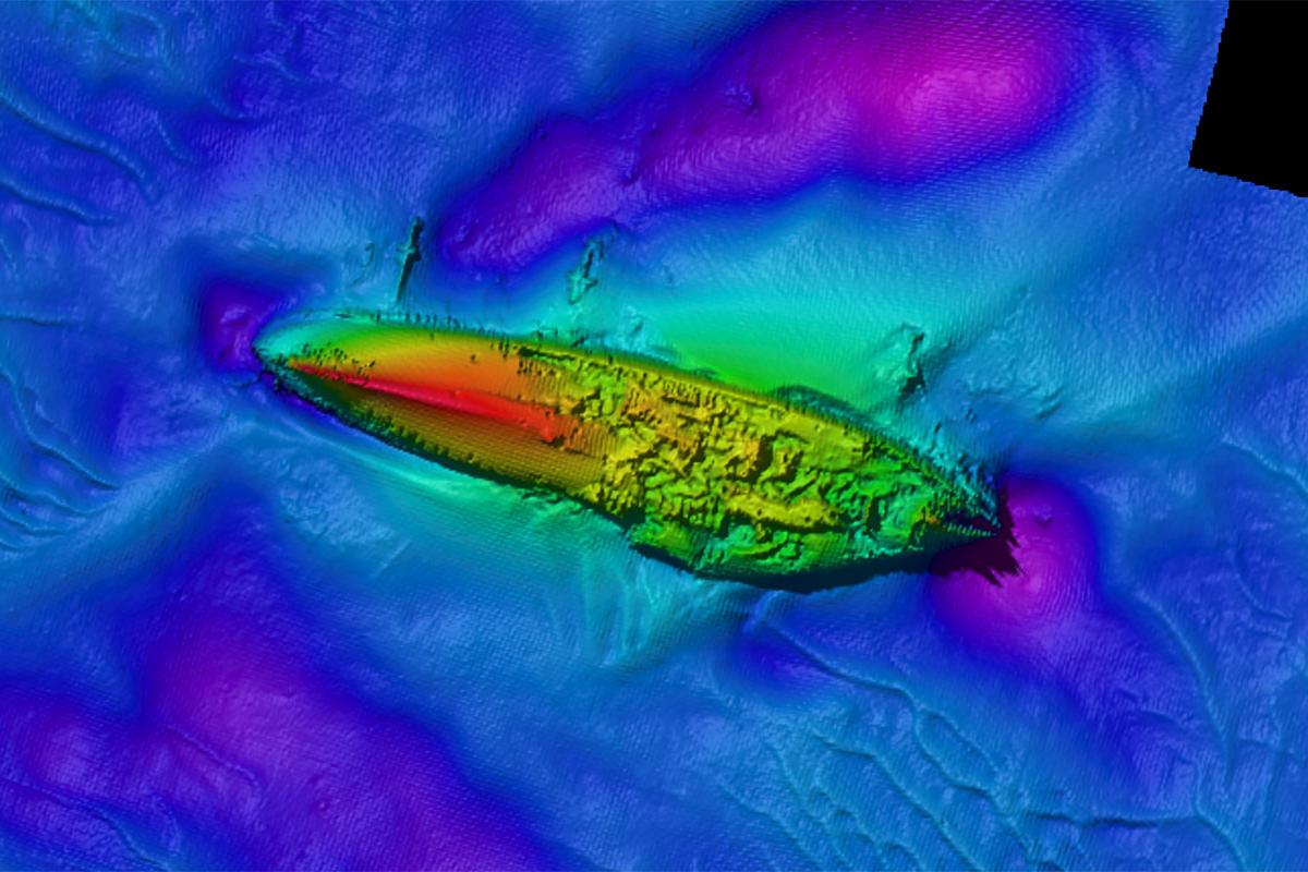 Multibeam image of the Grosser Kurfürst wreck