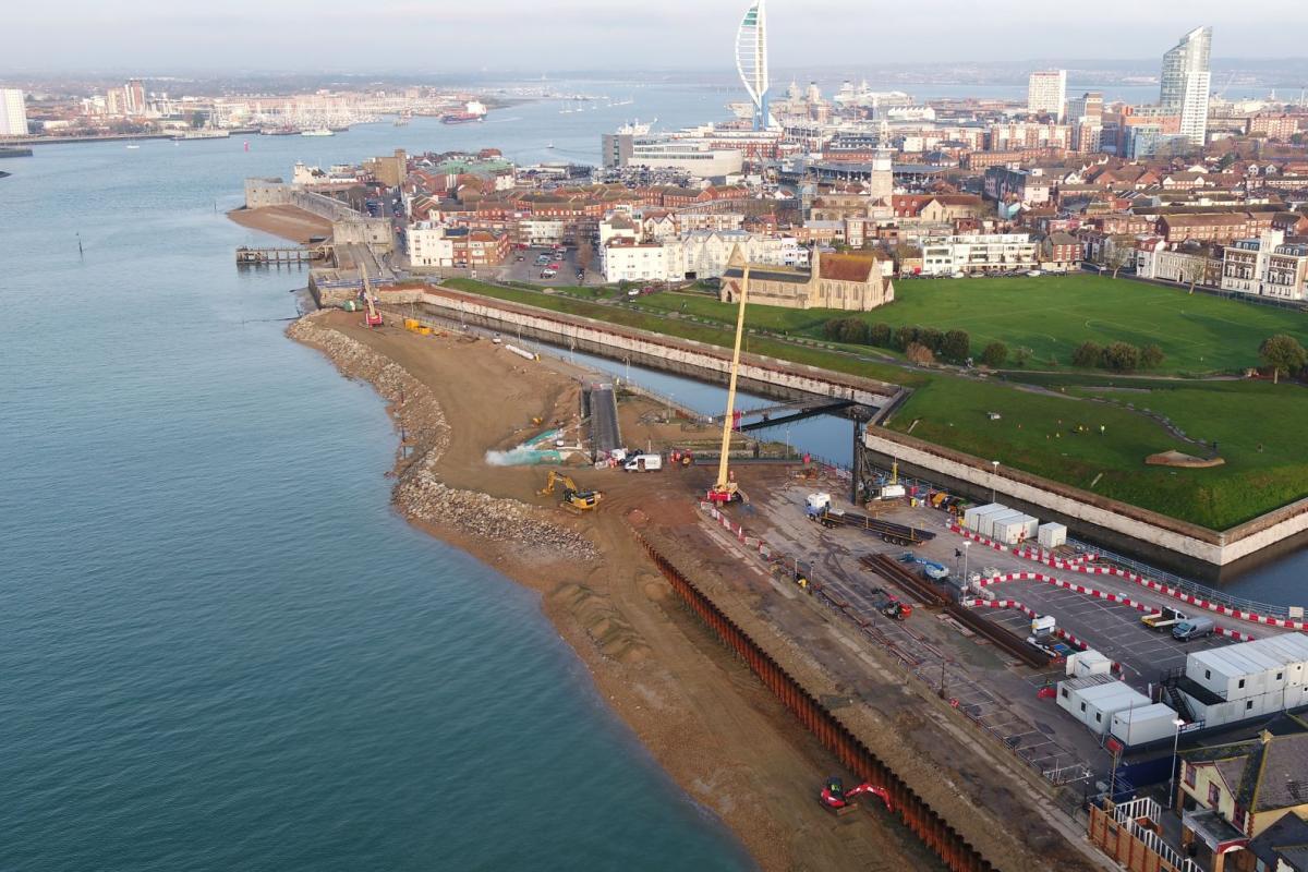 Site of Wessex Archaeology's work alongside the Coastal Partnership and Portsmouth City Council