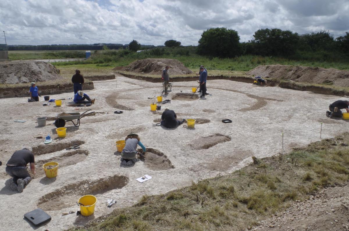 Operation Nightingale volunteers at Avon Camp excavate Anglo-Saxon cemetery, a ring ditch 