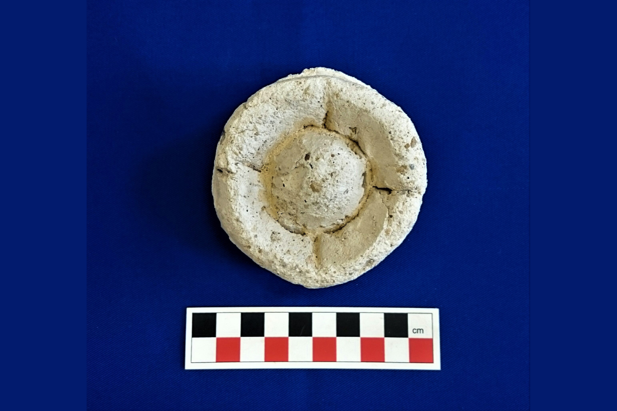 A fleurs-de-lys from a Jacobean plaster ceiling