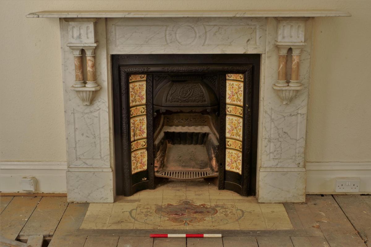 Marble fire surround in 8-9 Kingston Buildings