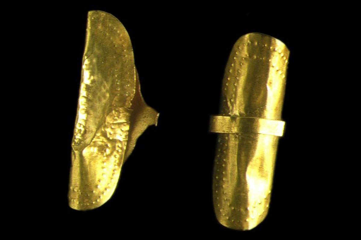 Gold hair ornaments from the Grave of the Amesbury Archer