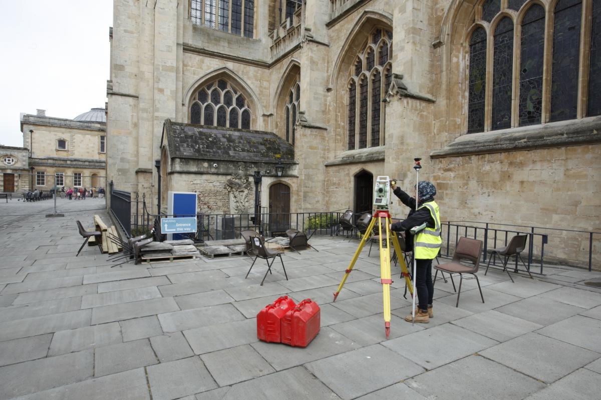 Survey work on the Bath Abbey