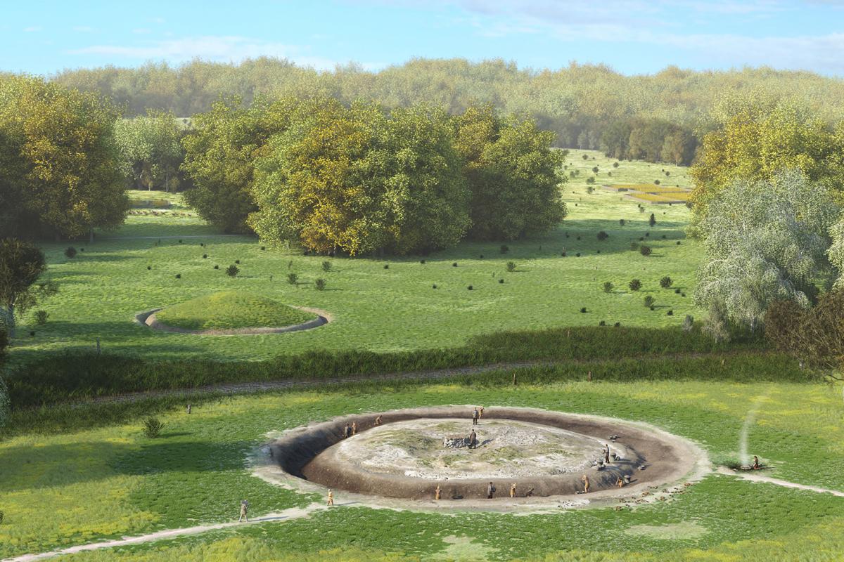 Reconstruction showing a Landscapes of the Dead: ‘Exploring Bronze Age Barrowscapes’
