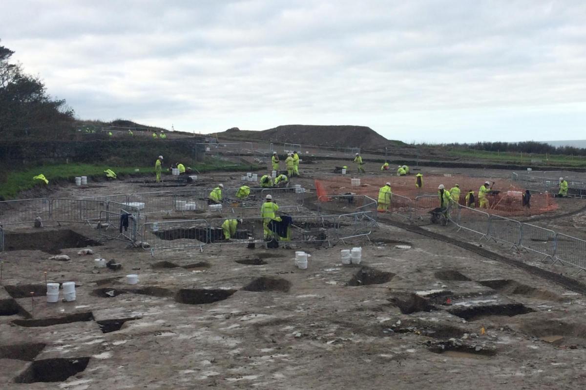 Excavation work at WYLFA image showing a large team (26) on site