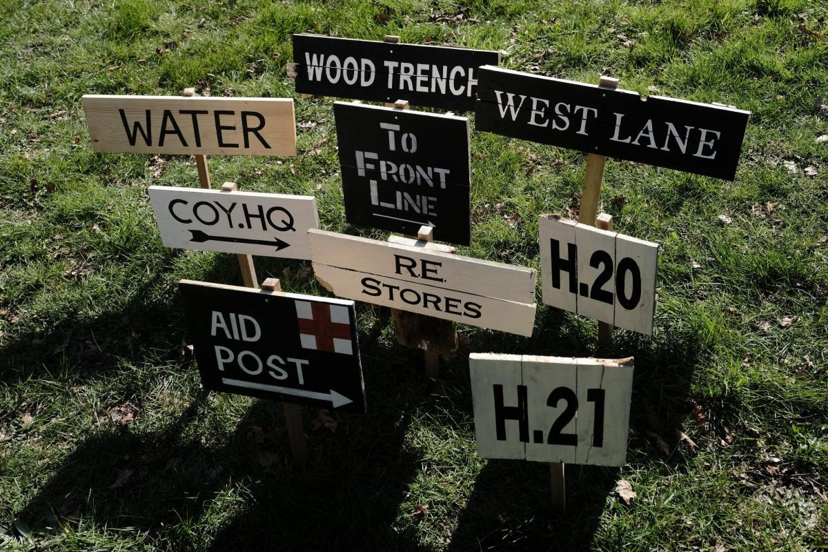 Recreating the past at CEMA - a collection of wooden signs (Credit: James Valls)
