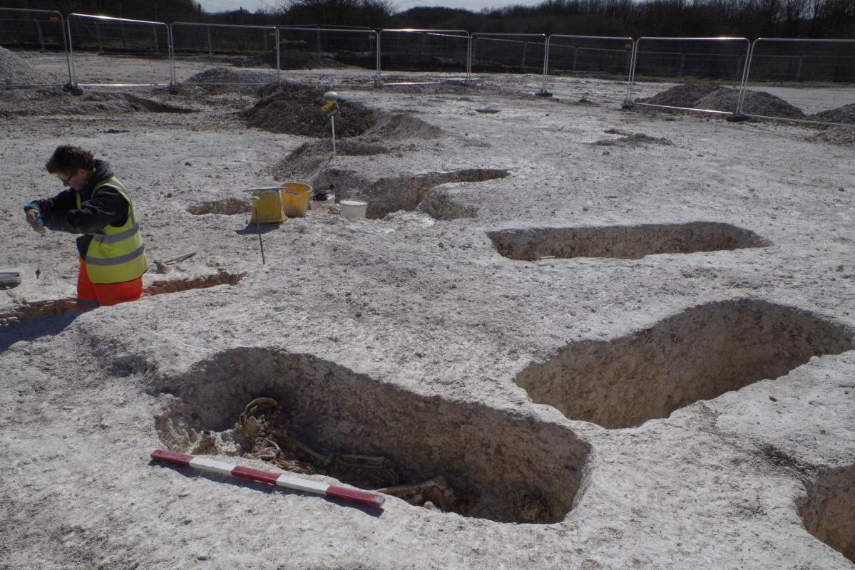 Cemetery under excavation at Corunna Barracks Ludgershall