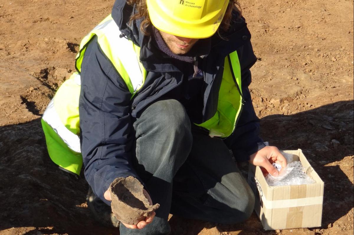 Pottery found during excavation work at Humber