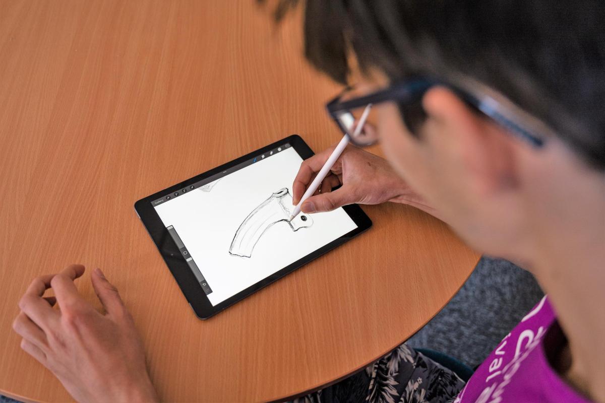 Jono does digital drawing