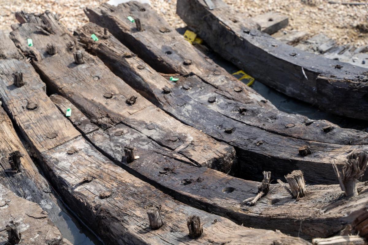 The hull of the 16th-century ship remains at the quarry