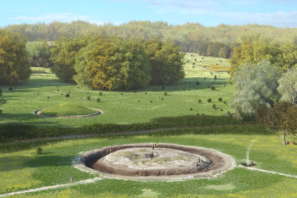 3D Reconstruction visualising the two Bronze Age Barrows in the Sherford landscape