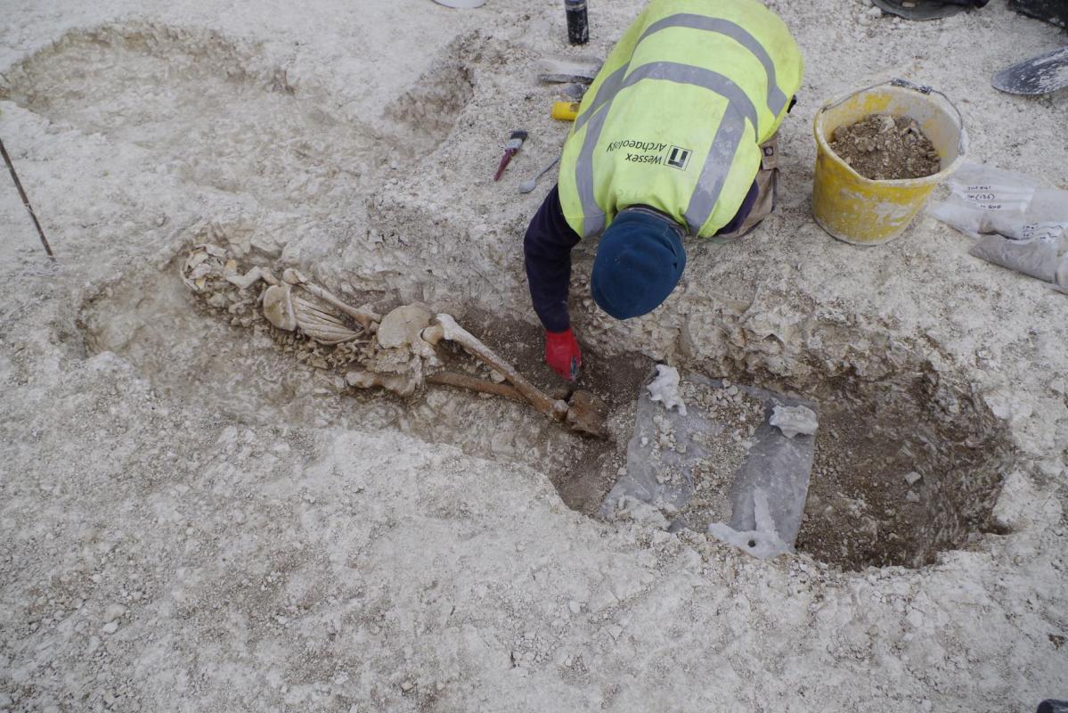 Cemetery under excavation at Corunna Barracks Ludgershall