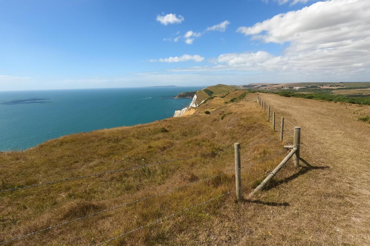 view of the Jurassic coastline from the Iron Age Hill Fort 