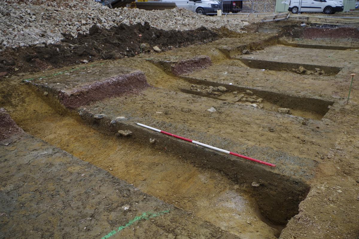 Archaeological excavation work at the Hucclecote Centre