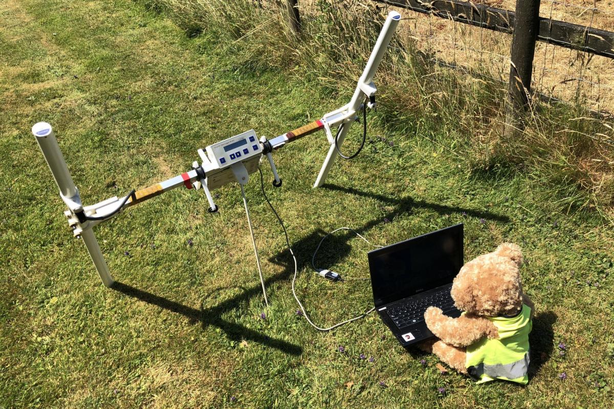 Kent Jones downloading data to a laptop