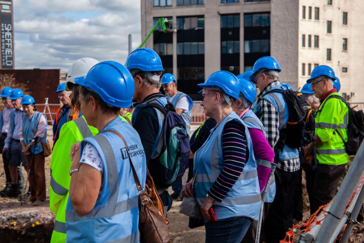 Visitors on the Sheffield Castle site
