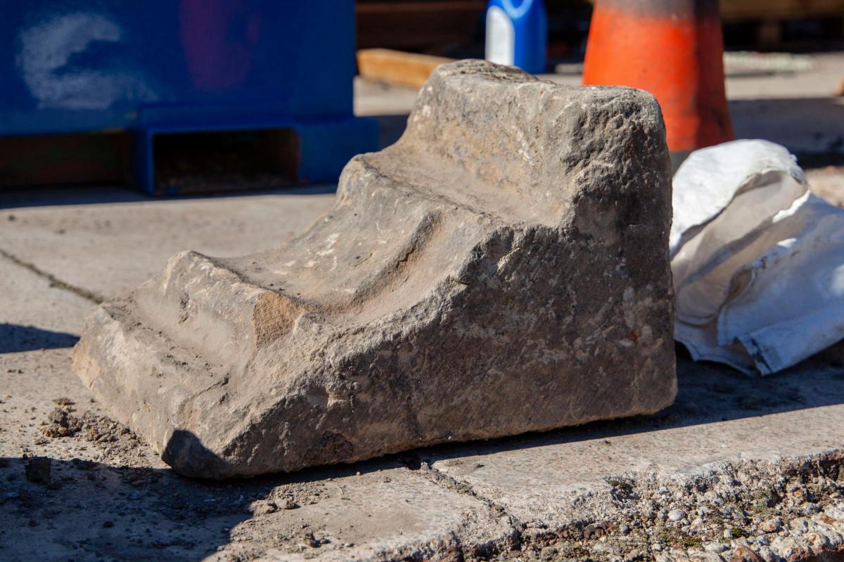 Architectural stone from the Sheffield Castle site