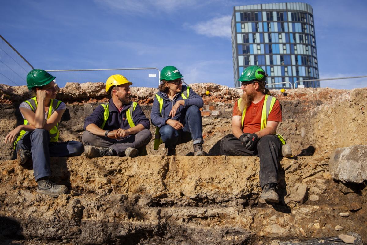 A family photo with a trench