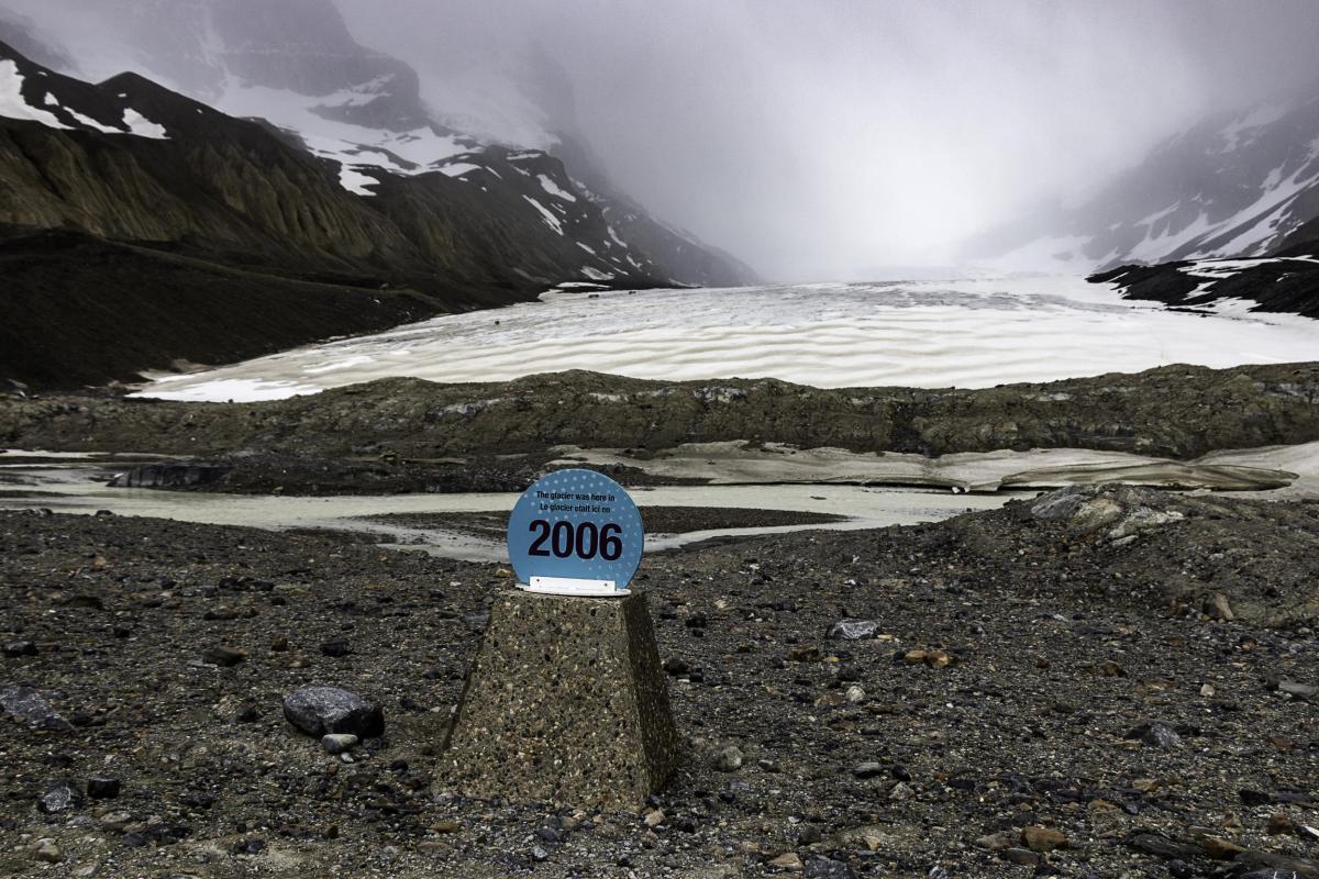 Photograph of a retreating glacier, taken by Tom Westhead during his time in Canada