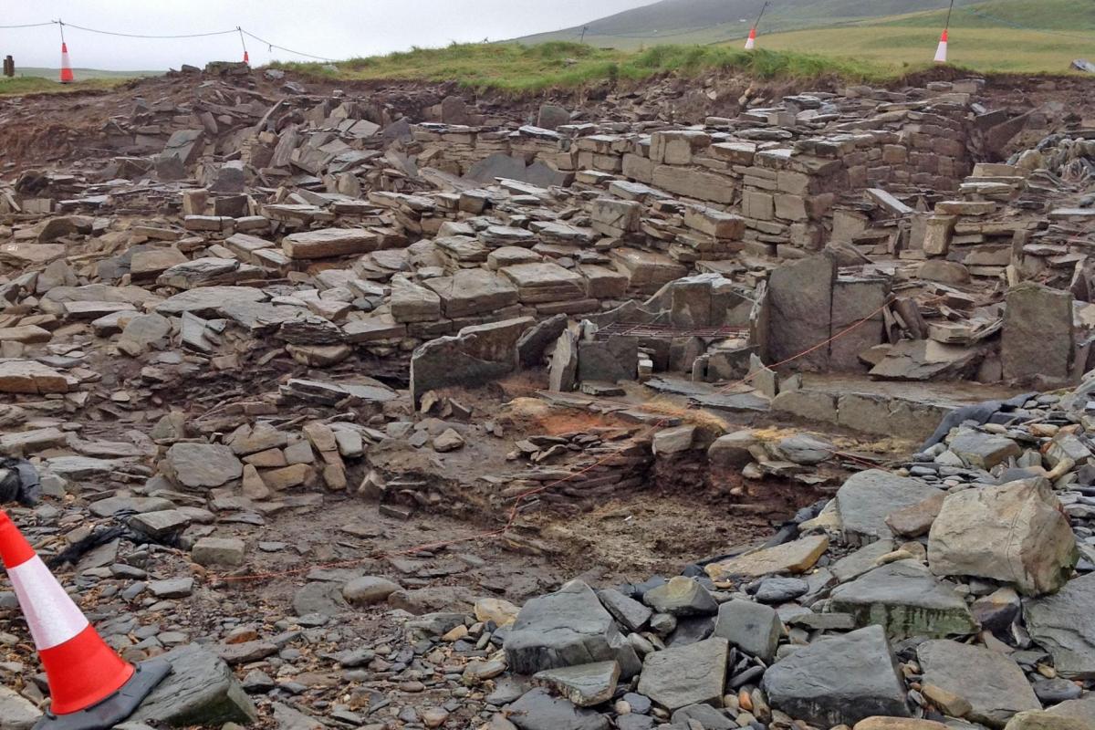 Looking up at the site and the different levels of rebuild