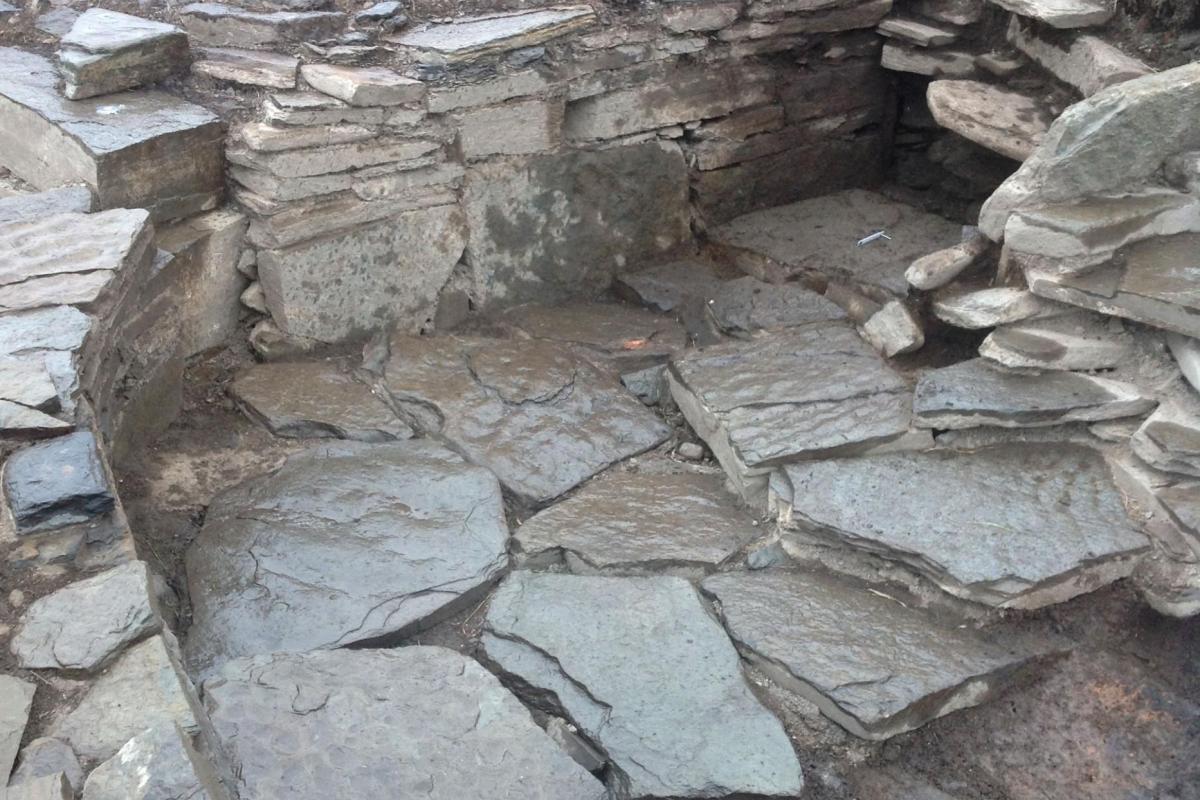 Flagged flooring in a Pictish building
