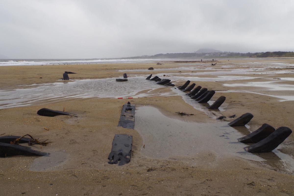 Intact wreck material on Yellowsands Beach, East Lothian