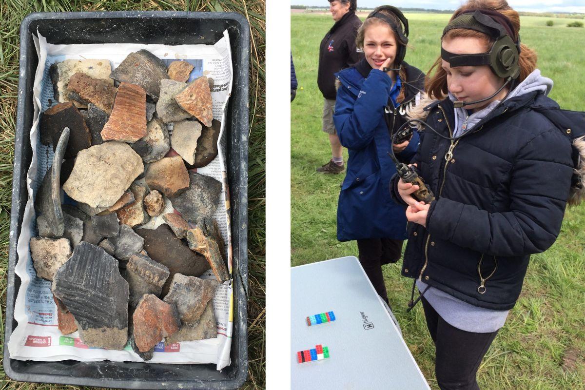 Washed pottery sherds, and a communication exercise