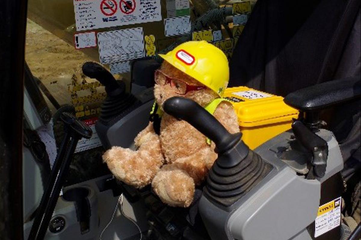 Kent Jones driving a digger