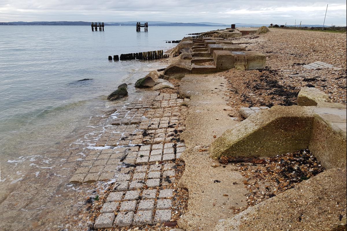 Lepe D-Day WWII remains on shoreline