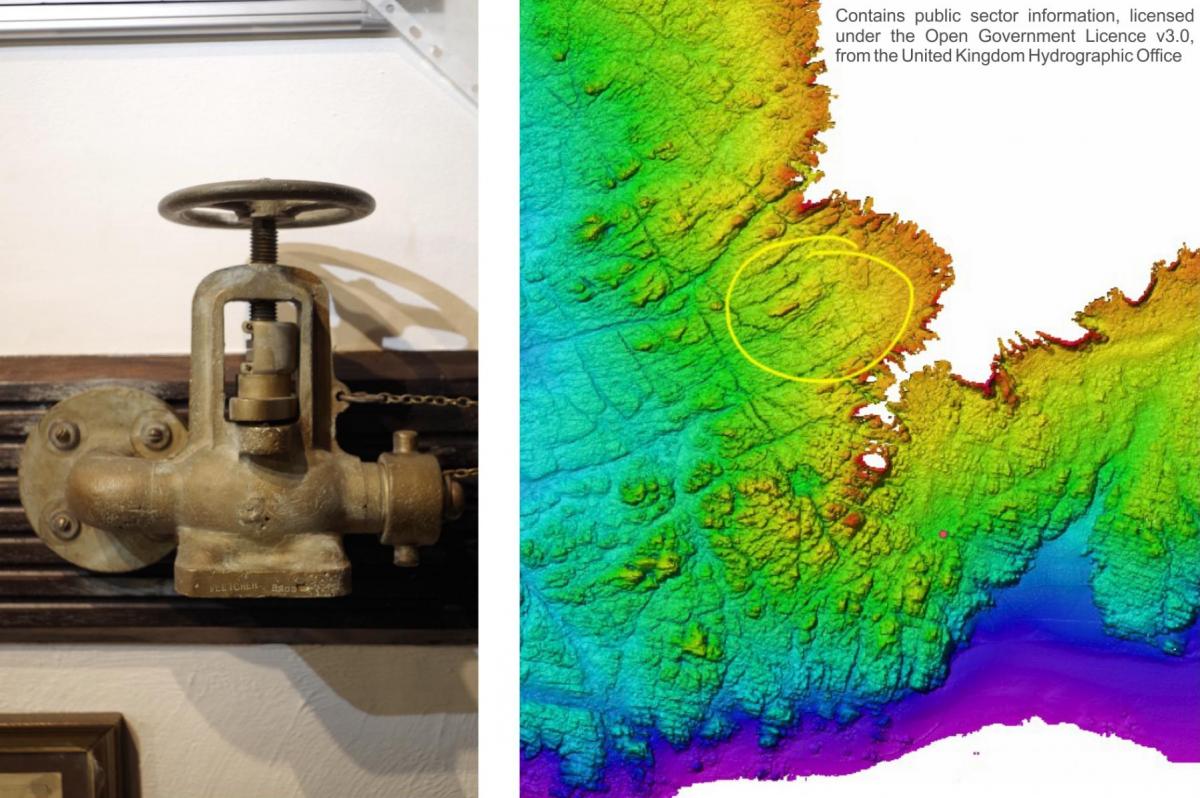 A find from the Montague and bathymetry of the seabed