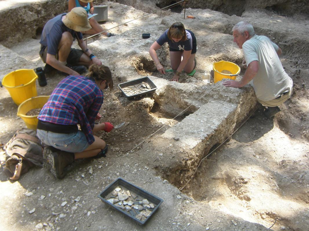 Volunteers excavating features as part of the Operation Nightingale project