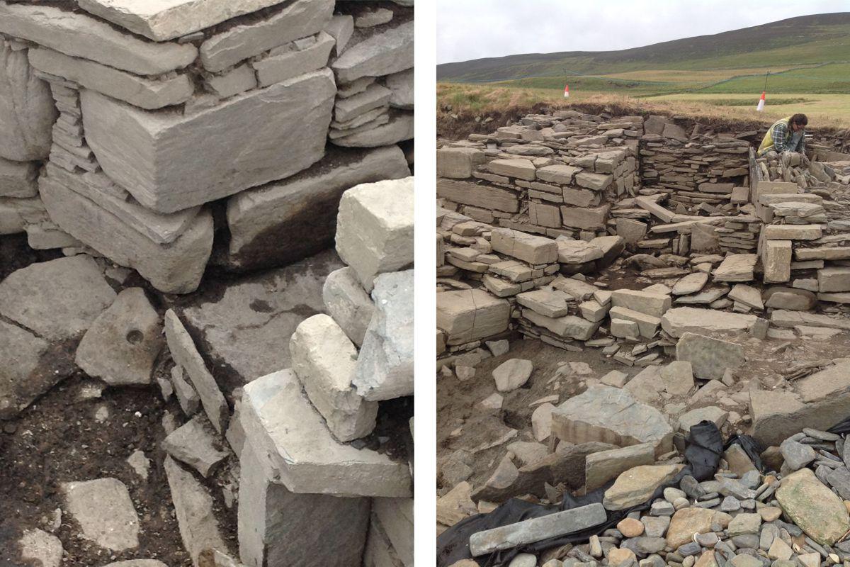 A curb stone, and a view of the site
