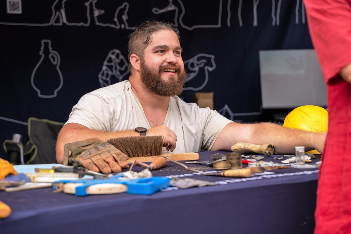 Michael Eldridge, Community Engagement specialist, gives visitors an insight into his role as Fieldwork technician