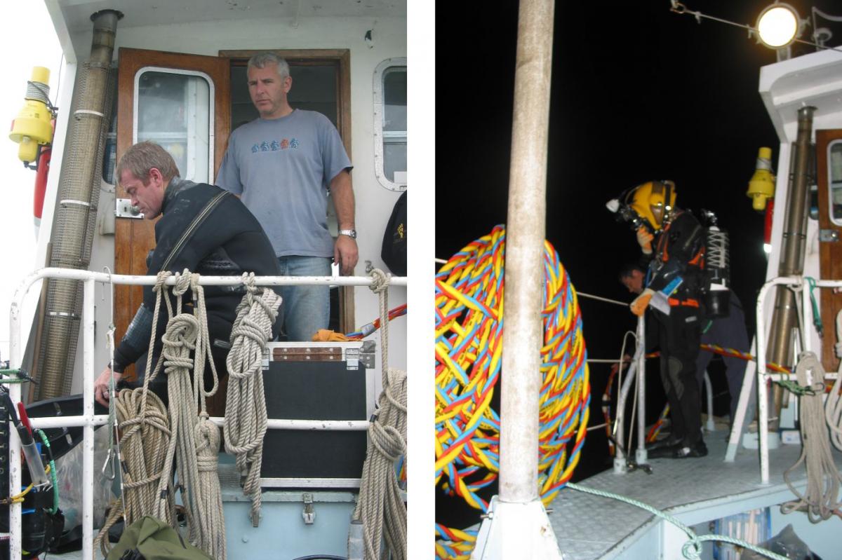 Preparing to dive on the Northumberland