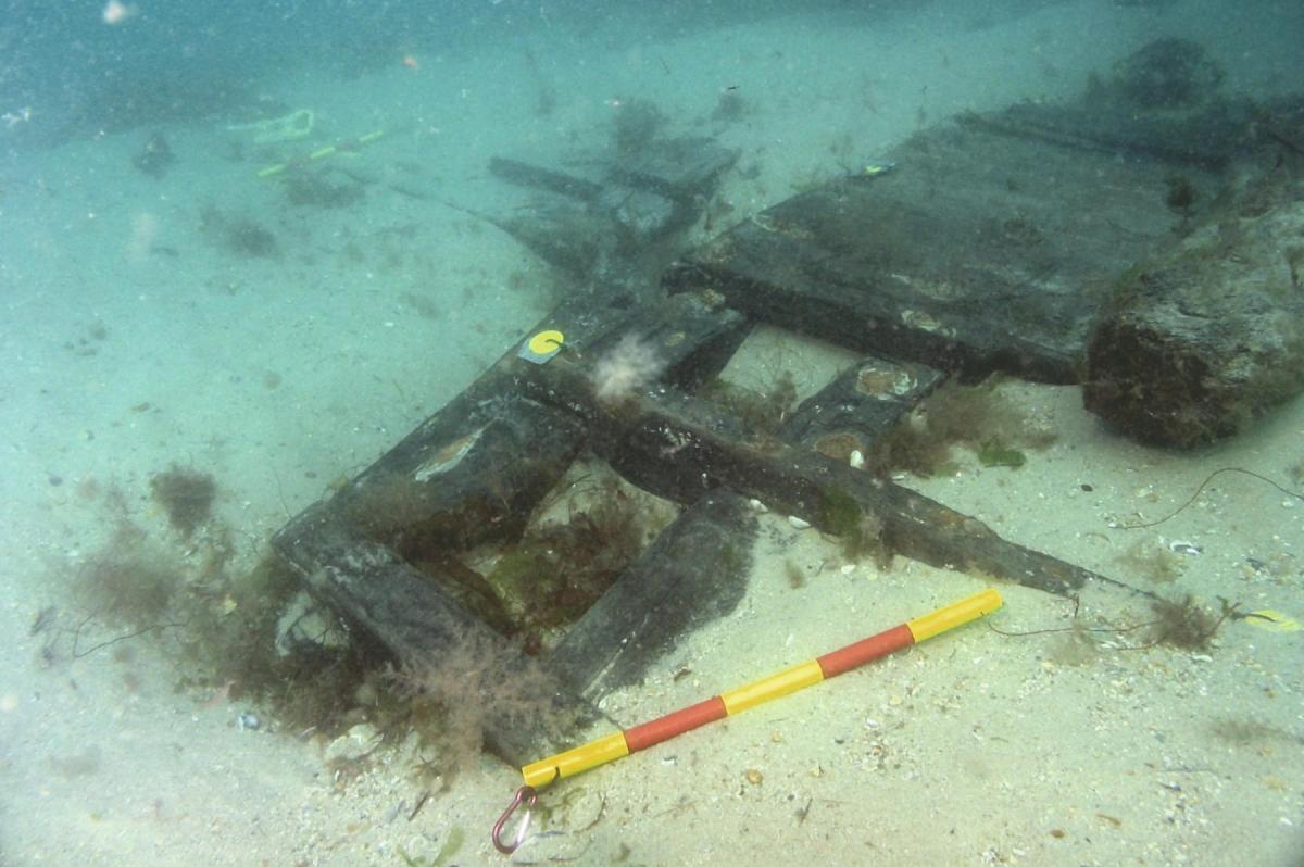 A section of the Swash Wreck's upper works showing the rails