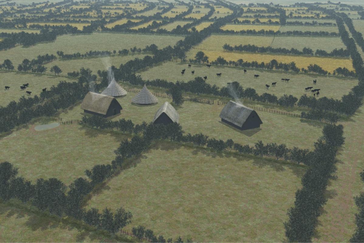 Reconstruction of Bronze Age farmstead at Terminal 5 Heathrow Airport