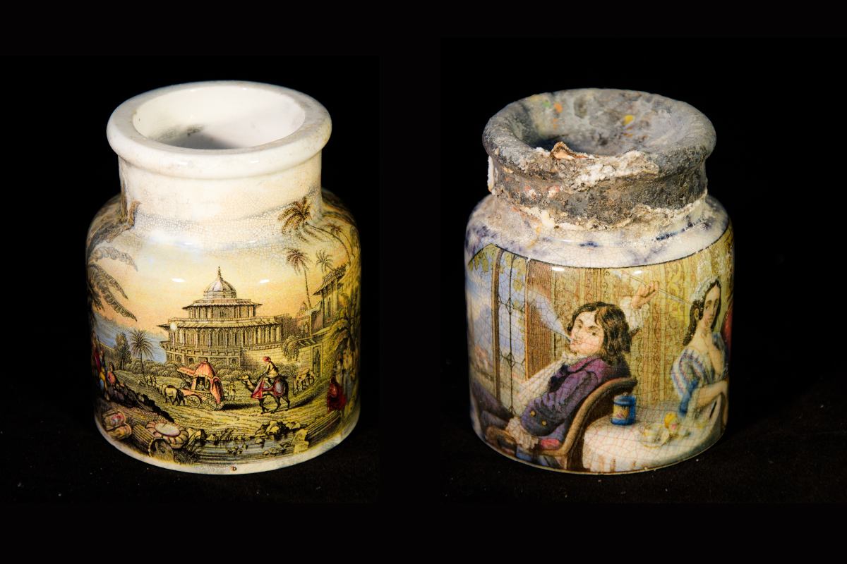Polychrome printed earthenware pots © Stefan Panis