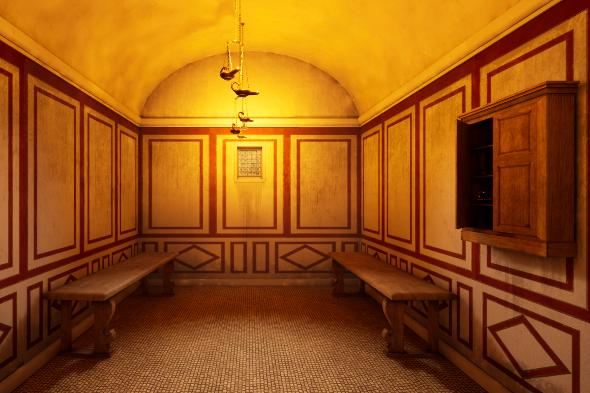 Heritage Interpretation Virtual Reality from Wessex Archaeology Roman Bathroom