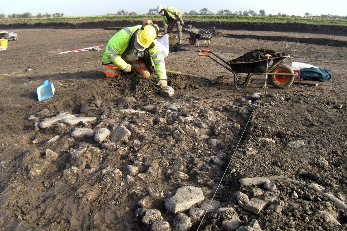 Excavation work at Steart Point, North Somerset