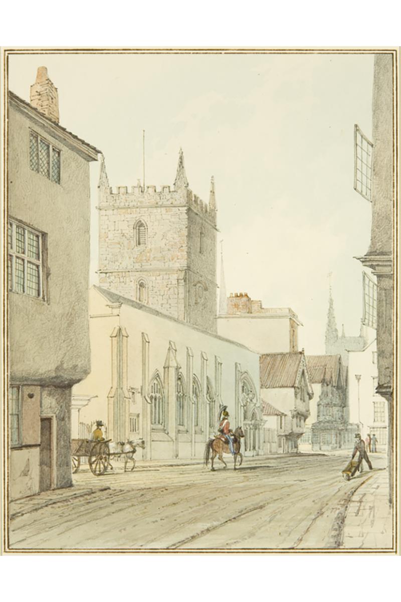 St Peter's Church from the north-east, by T. L. Rowbotham, 1828. Reproduced with permission of Bristol Museum and Art Gallery (ref. M2666)