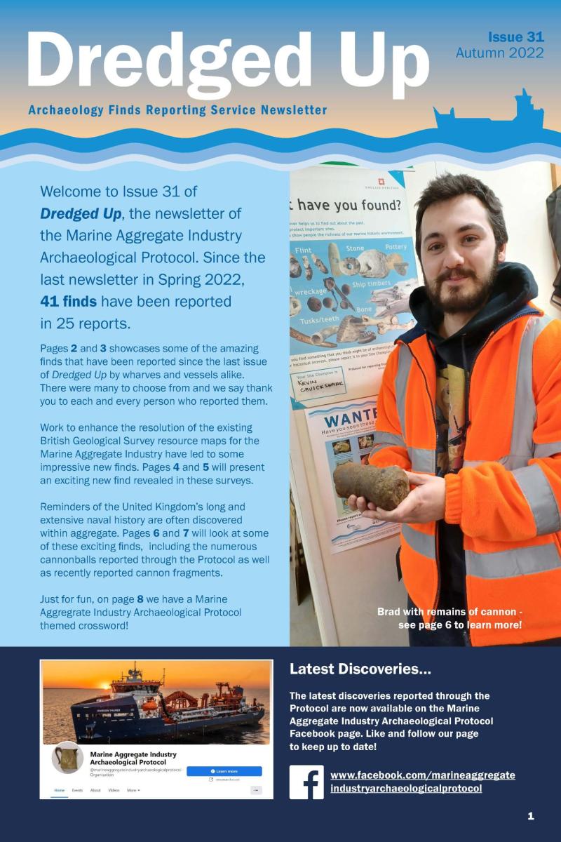 Cover of Dredged Up newsletter that Amy has been working on