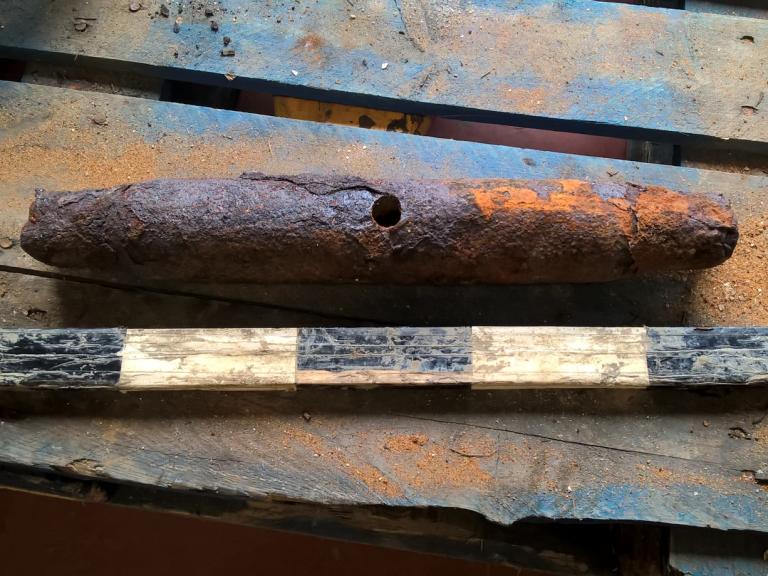 Metal object recovered from the sea