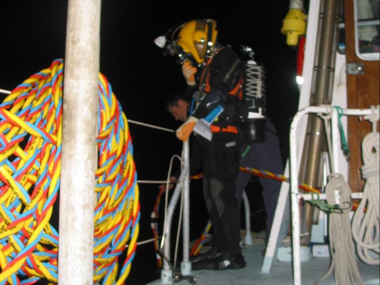 preparing to dive on the Northumberland