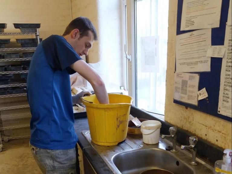 Dominic working with environmental samples