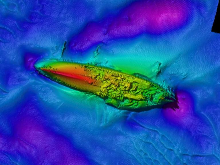 Multibeam image of the Grosser Kurfürst wreck